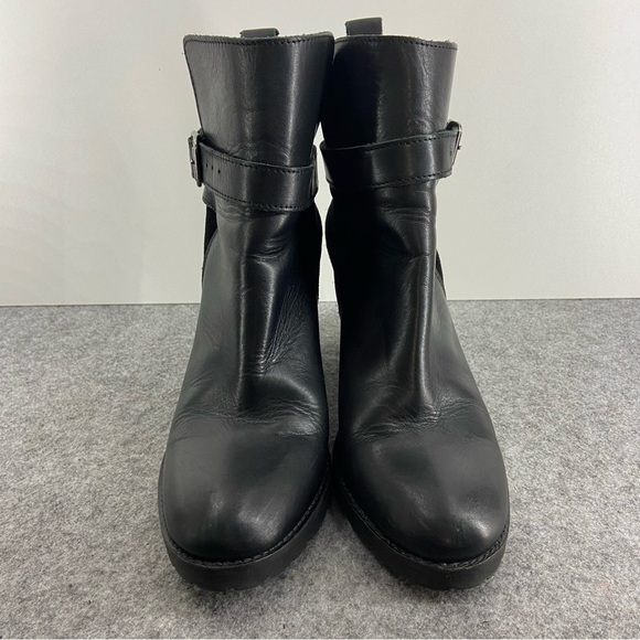 Lavorazione Artigiana Italy Super Soft Black Leather Suede Wrap Ankle BootsSize7 - Picture 3 of 13